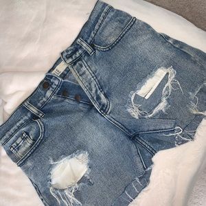 High rise jean shorts